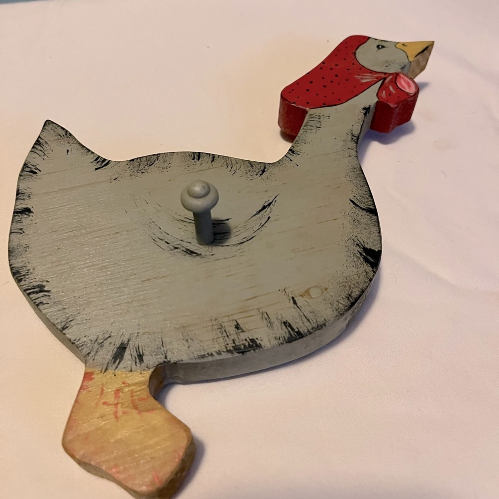 Vintage Hand Painted Grey Goose Wall Mount Folk Art